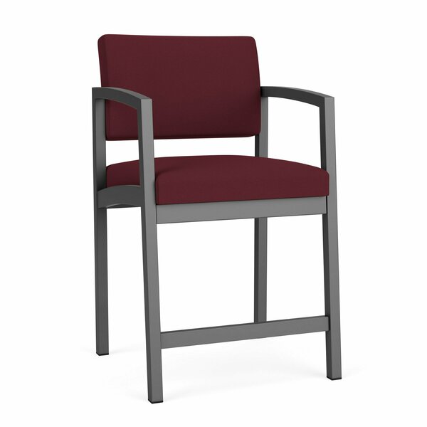 Lesro Lenox Steel Hip Chair Metal Frame, Charcoal, OH Wine Upholstery LS1161